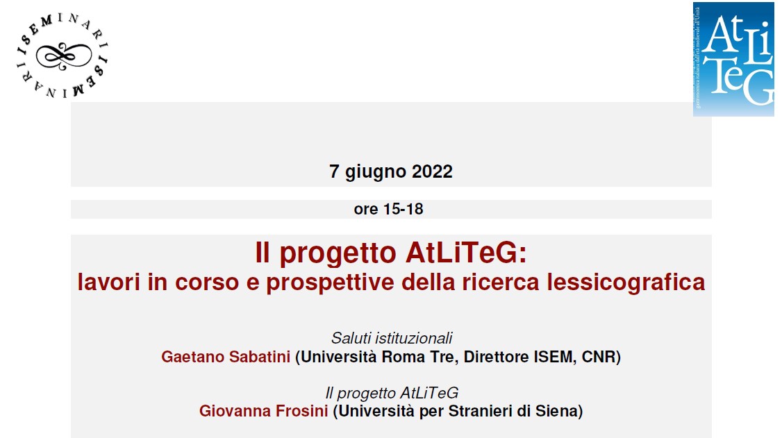 ISEMinari – Il progetto AtLiTeG_7 giugno
