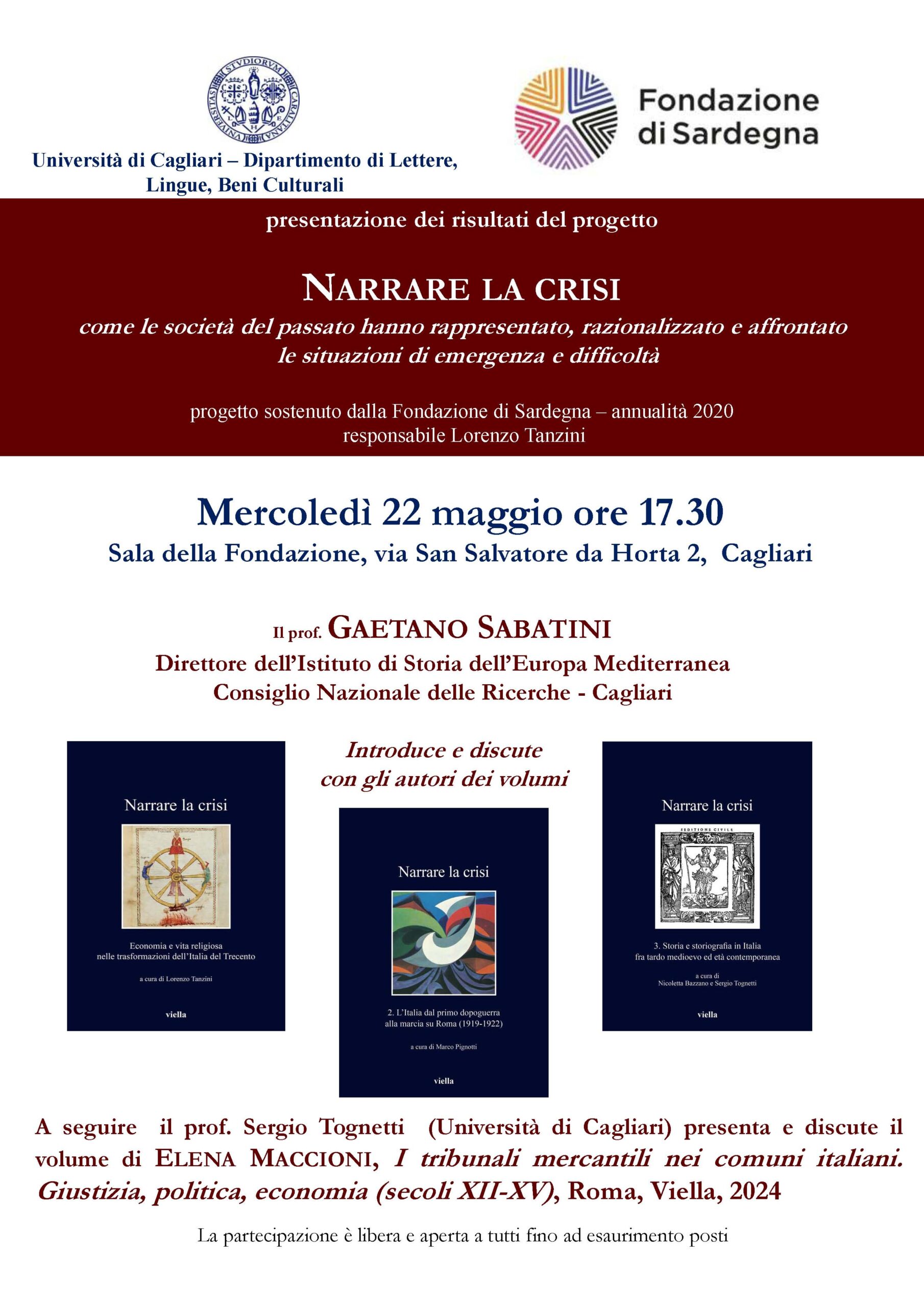 Presentazione dei risultati del progetto “Narrare la crisi”, Cagliari, 22 maggio - immagine anteprima